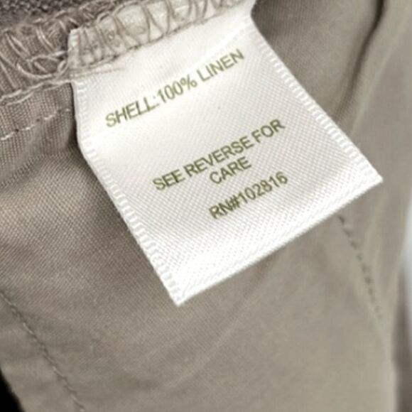 GARNET HILL  Linen Shorts with Cuffs and Tie Waist - Picture 9 of 9